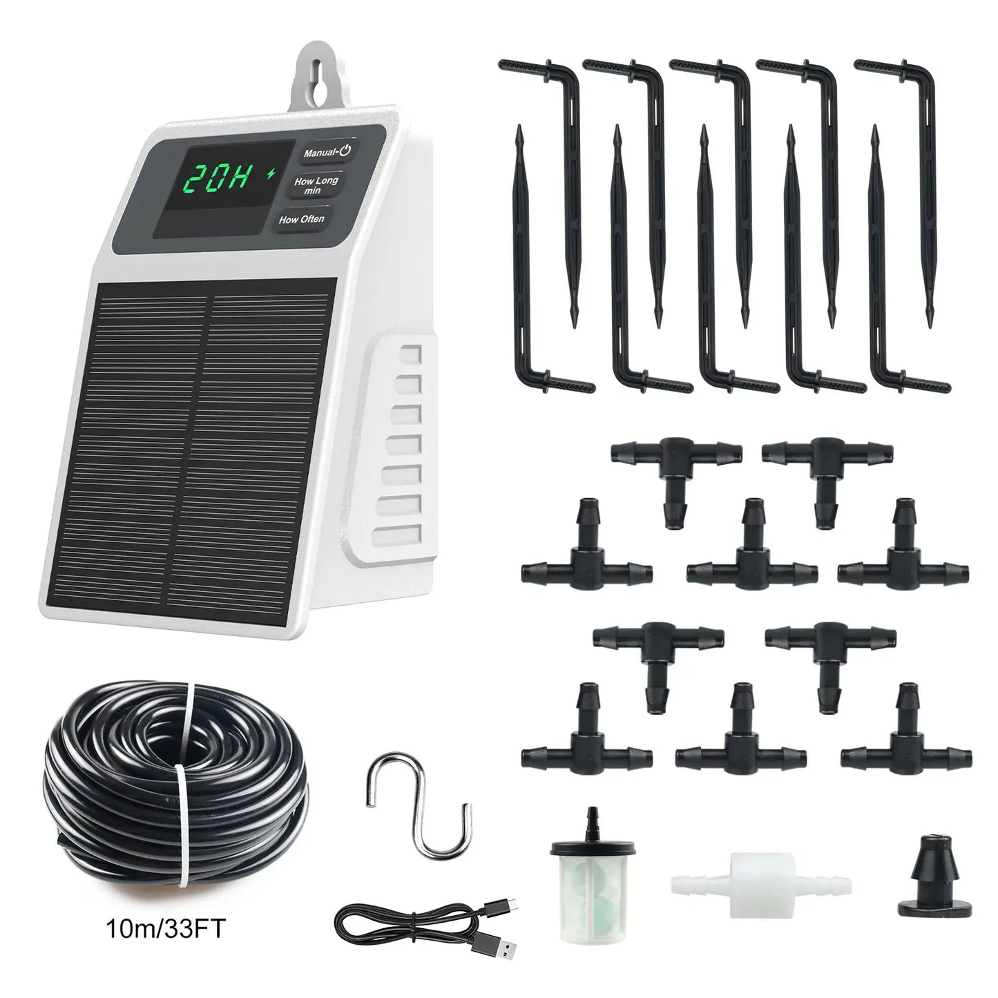 Upgraded Solar Drip Irrigation System Automatic Watering Plants Supplies for Home and Garden Balcony Greenhouse Hanging Plants from PriceLows™