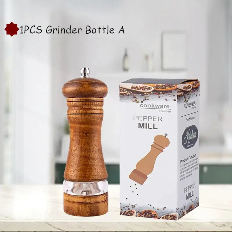 Pepper Grinder | 6-Inch Body | Adjustable Ceramic Mills | Salt Pepper Set