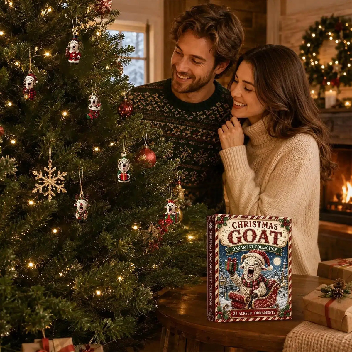 Christmas Advent Calendar | 24-Day Countdown | Flat Goat Ornaments