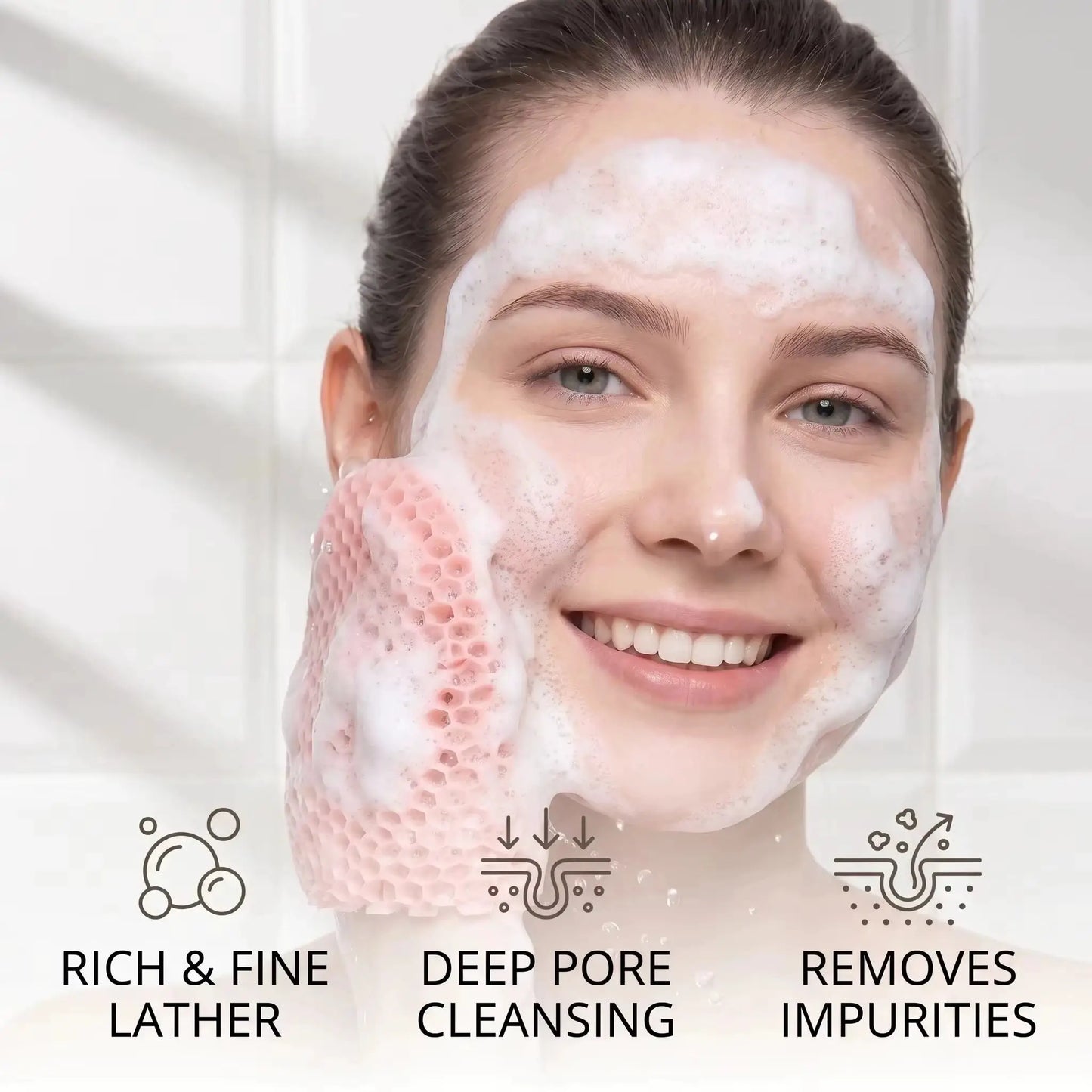 Silicone Bath Glove | Exfoliating Honeycomb Texture | Deep Cleansing Shower Mitt