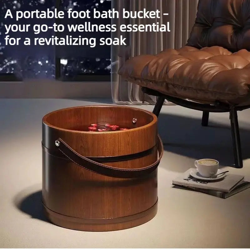 Wooden Massage Foot Bath Barrel With Handle For Soaking