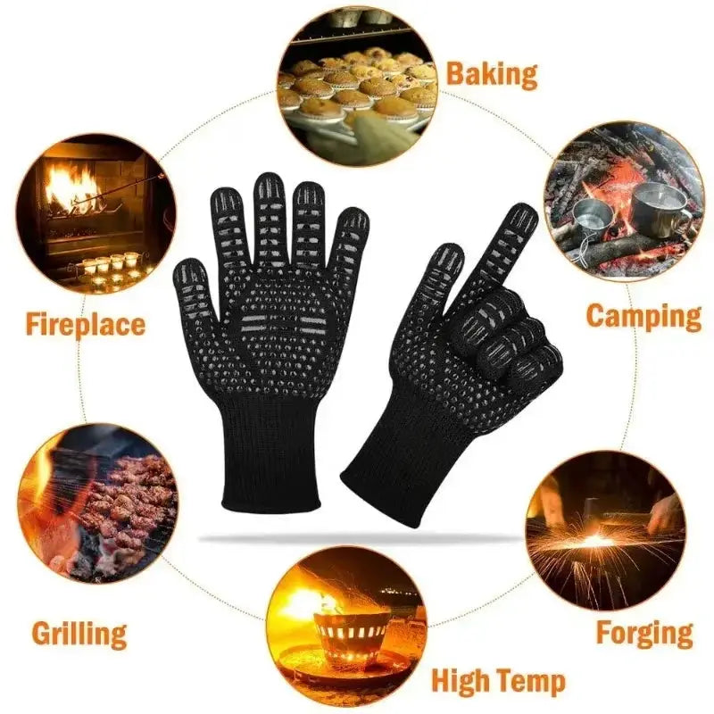 BBQ Gloves | 500C Heat Resistant | Aramid Outer | One Size