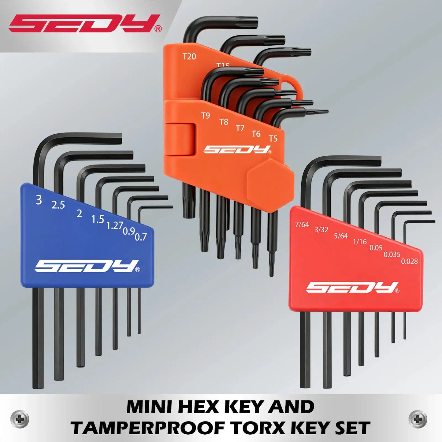 SEDY 22-Piece Mini Allen Wrench Set - 3-in-1 Hex & Tamperproof Torx Key Kit, Metric/SAE Sizes, Cr-V Steel for DIY & Repairs from PriceLows™