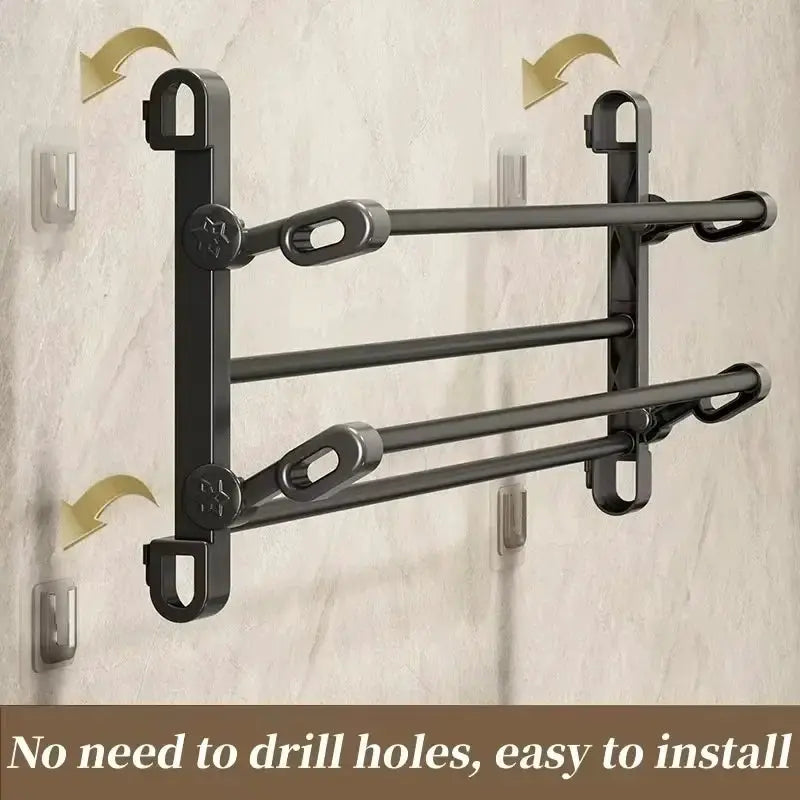 Bathroom Seamless Slip Simple Shoe Rack Wall-mounted bathroom Multifunctional storage rack Folding storage rack from PriceLows™
