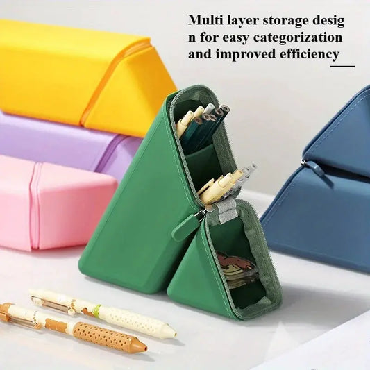 Foldable Silicone Pen Holder-Large Capacity Expandable Pencil Cup for Desk, Study & Office, Portable Gift for Students/Teachers from PriceLows™