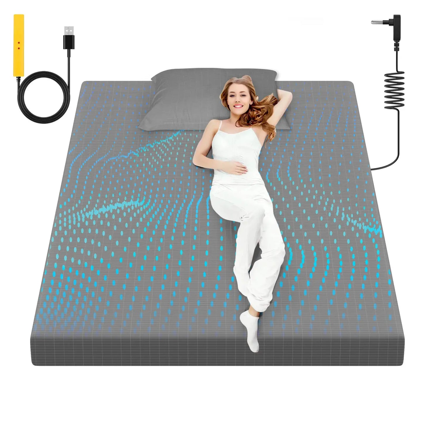 HLLBLL Grounding Sheet, 90% Organic Cotton+10% Pure Silver Organic Fitted Grounded Sheet for Improved Sleep from PriceLows™