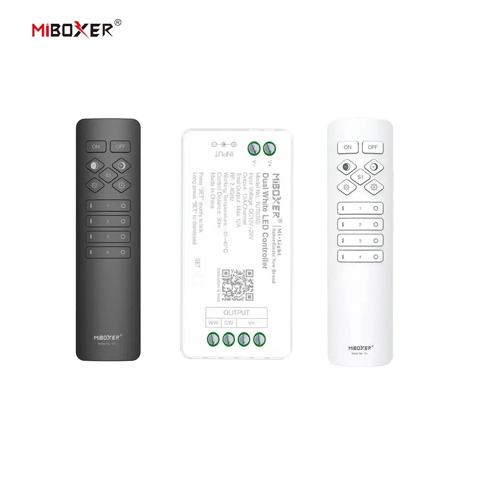 MiBoxer DC12~24V FUT035S+C1 C3 C3P 2.4GHzRF Wireless Dual White 12A/Channel LED Controller For CCT COB/Led Strip Light from PriceLows™