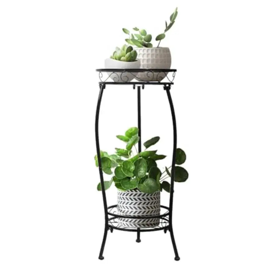 Plant Stand Indoor Outdoor 2 Tier 27" Tall Metal Potted Holder Rack Flower Pot Stand Heavy Duty Plant Shelf Rustproof Iron Mult from PriceLows™