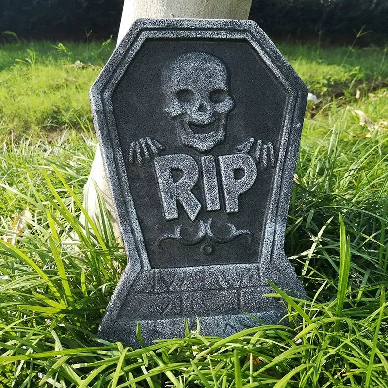 Halloween Foam Tombstone Set | Graveyard Skeleton Props | 4 Pcs Yard Outdoor Decor