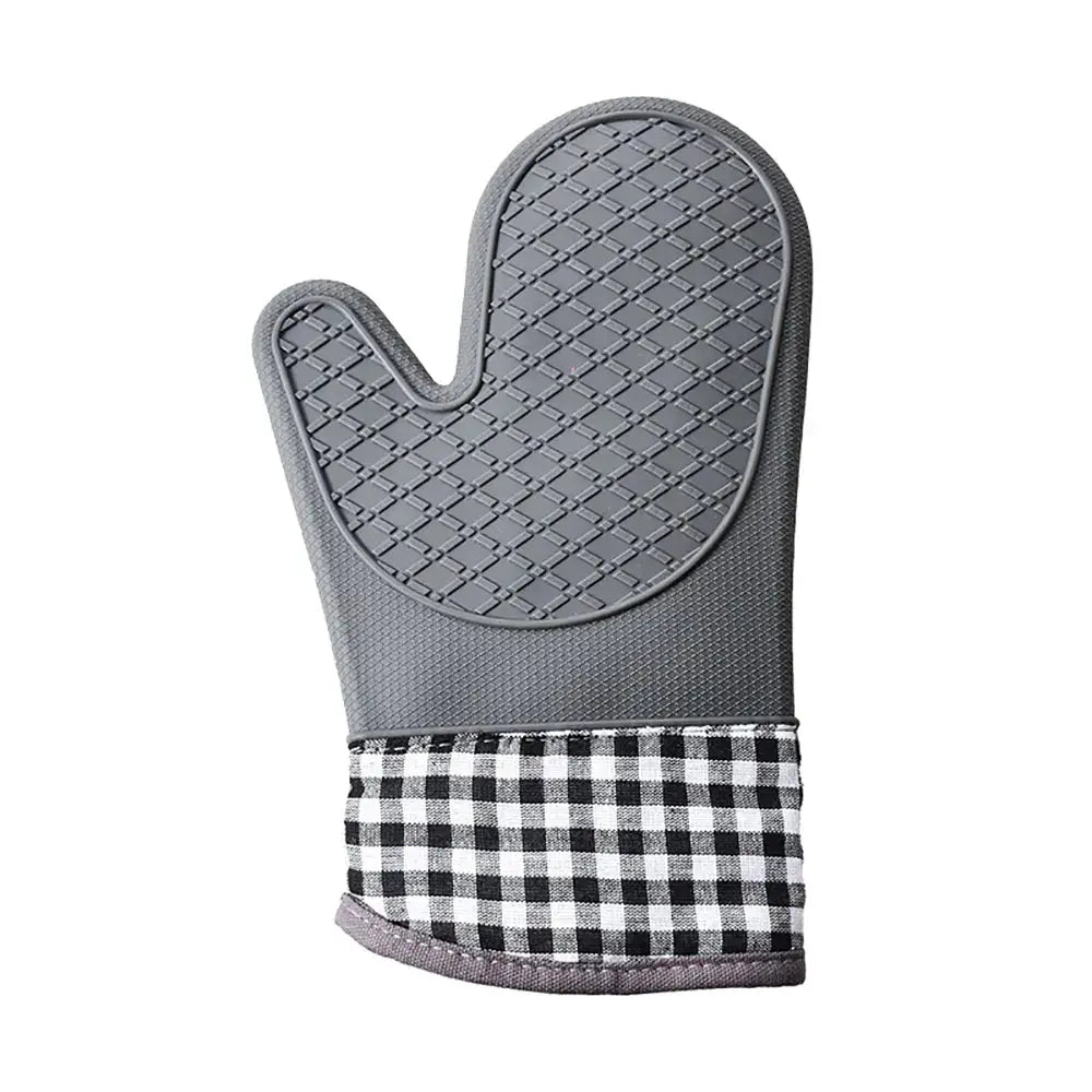 Silicone Oven Mitt | Heat Resistant | Non Slip | Black Gray