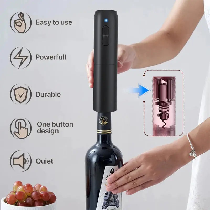 Electric Wine Opener USB Rechargeable Automatic Large Battery Powered Effortless Bottle Opener For Kitchen BarTools Party Gift from PriceLows™