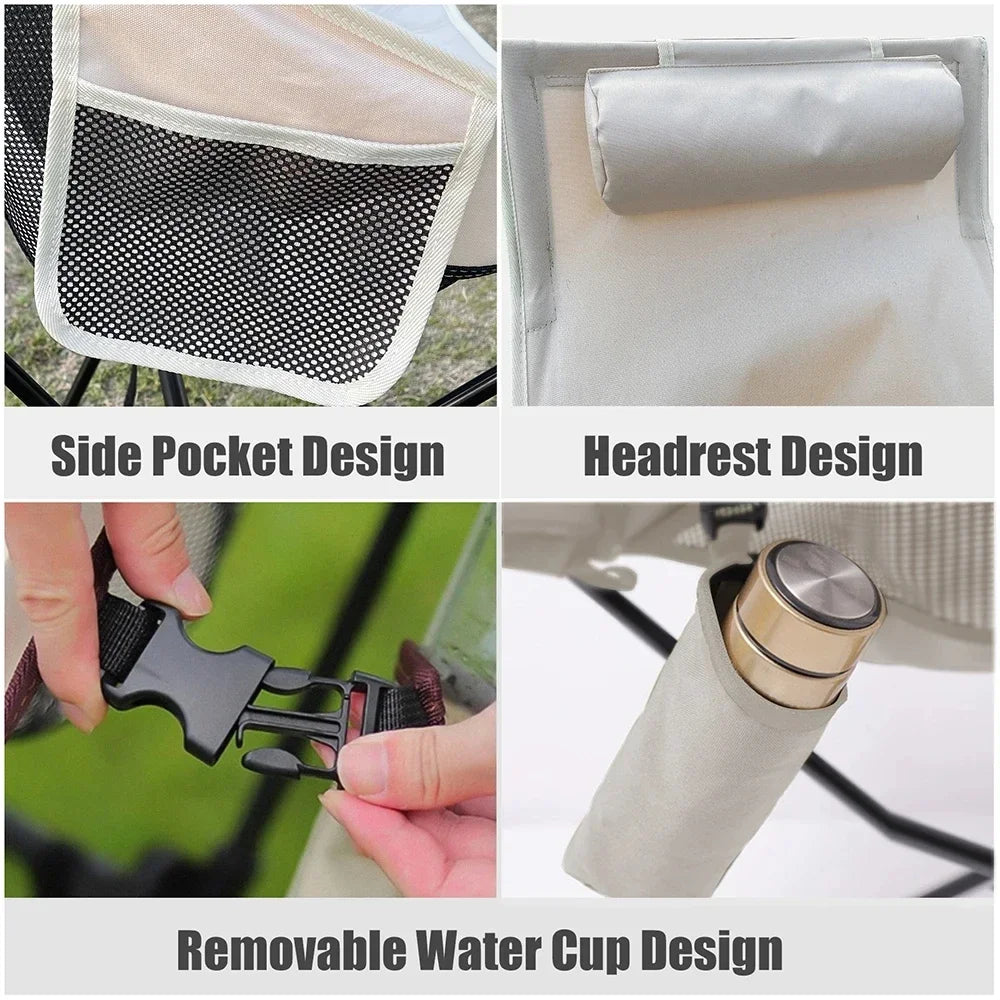 Folding Camping Chair | Aluminum Alloy Frame | Headrest | One Size