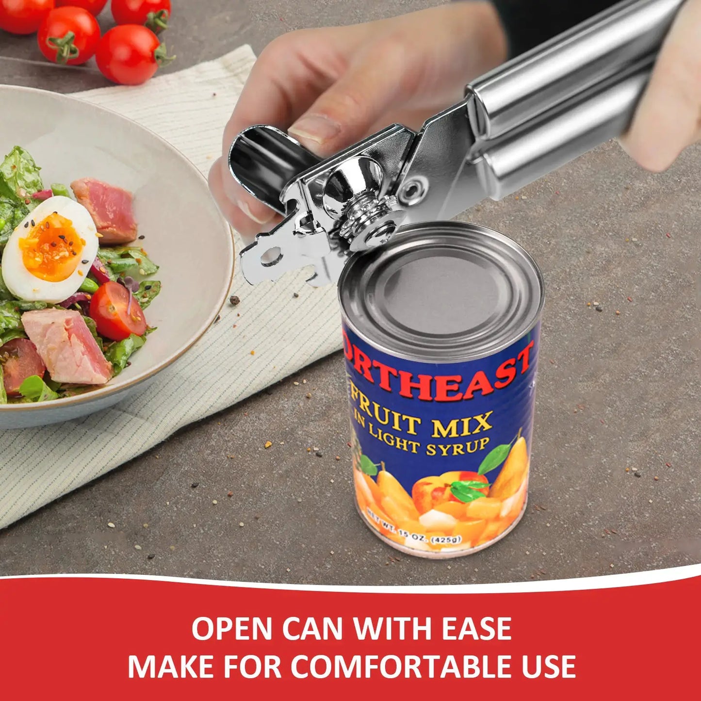 KOOMADE Stainless Steel Can Opener Safety Kitchen Tools Easy Grip Side Cut Manual Opener for Cans' Lid Kitchen Gadgets from PriceLows™