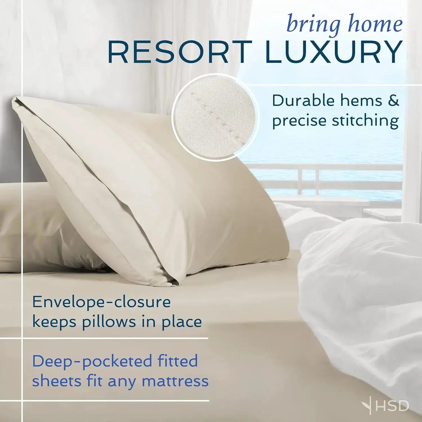 King Size 4 Piece Bamboo Sheet Set with 2 Pillowcases, Cooling Breathable Luxury Bedding, Moisture Wicking Silky Soft Texture from PriceLows™
