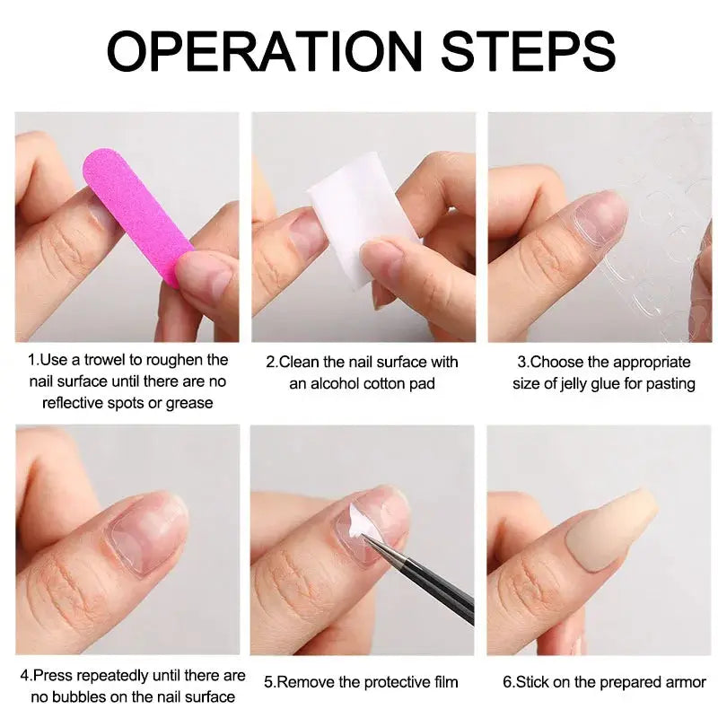 New 600PCS Double Sided Glue Nail Sticker Nail Art Sticker Nail Stickers Self-adhesive Jelly False Nails Tips GDJ01 from PriceLows™
