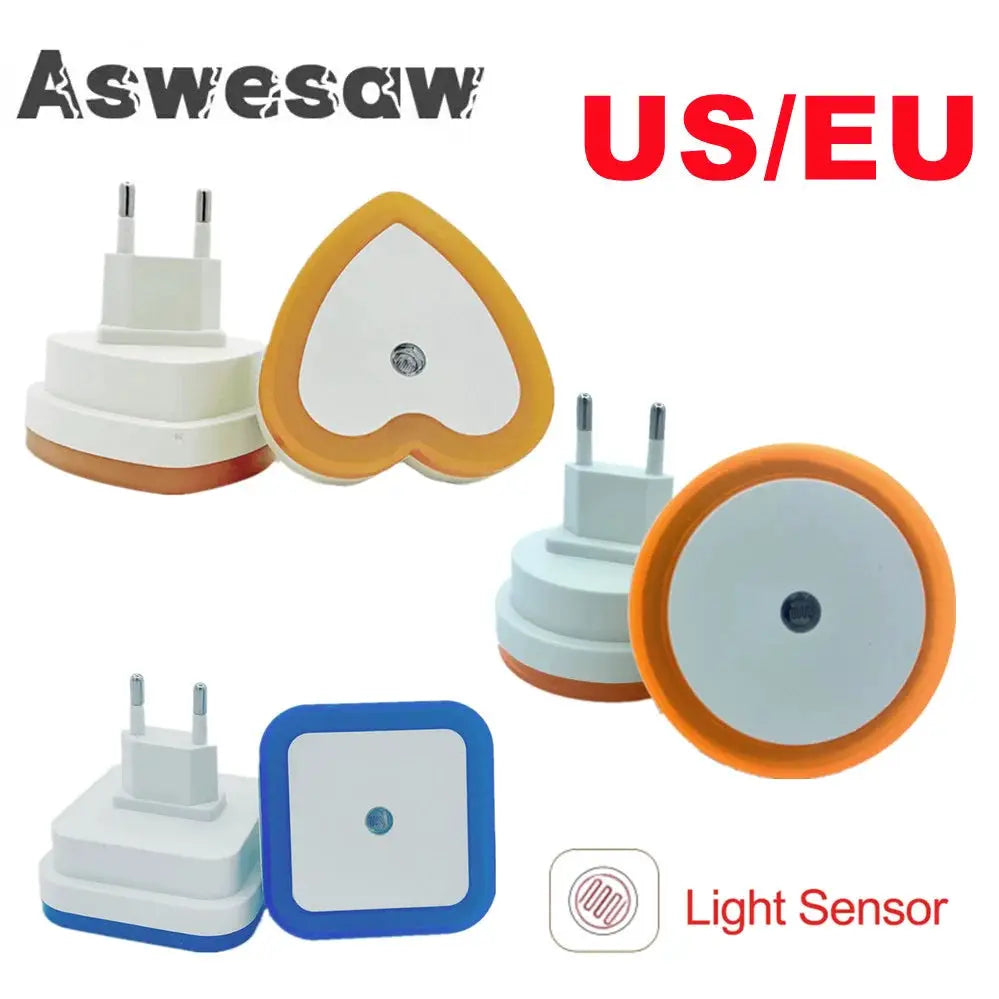 LED Night Light | Light Sensor | 85V-265V EU US Plug | Kids Living Room Bedroom