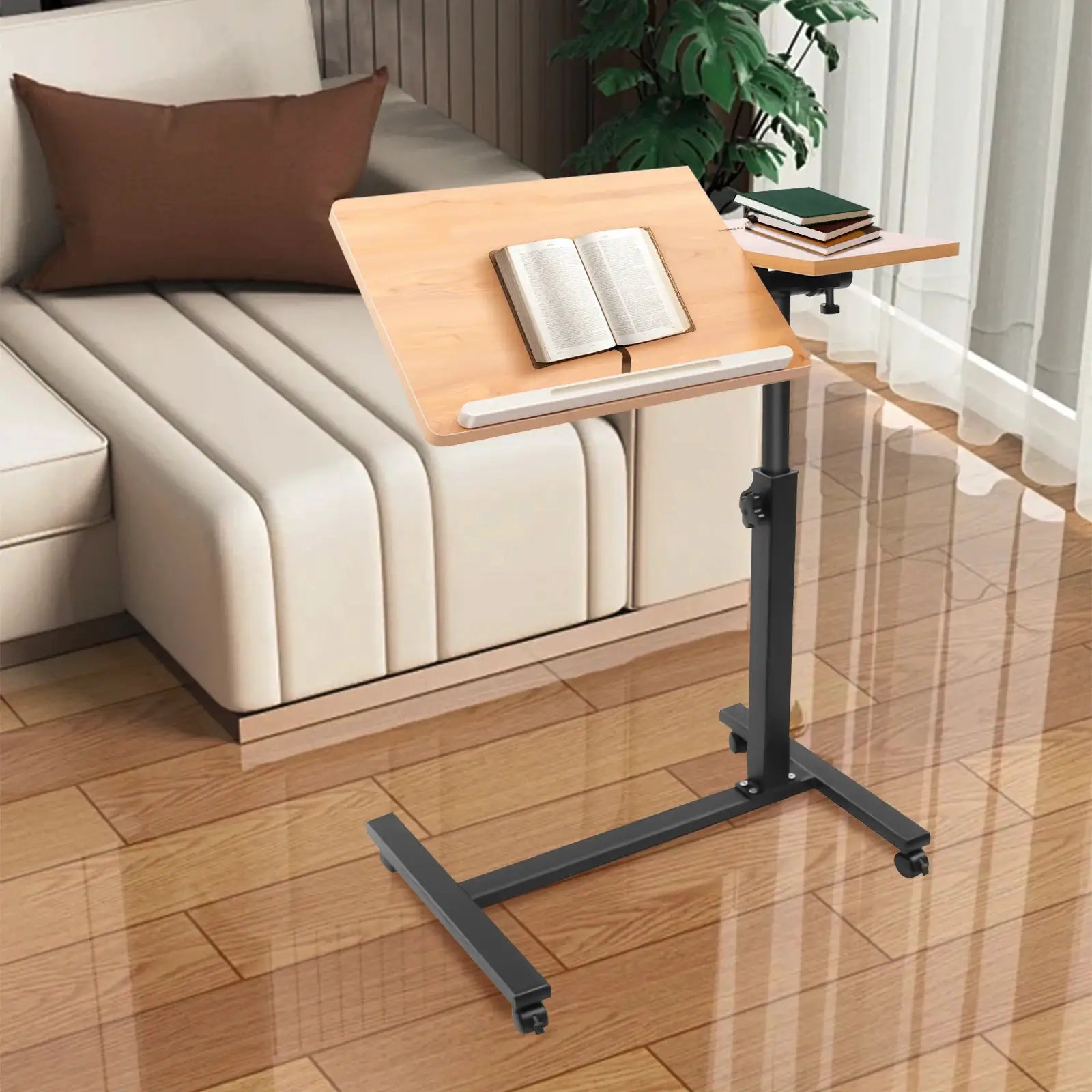 Mobile Standing Computer Desk Rolling Adjustable Height Mobile Workstation W/ Wheels for Standing Desk Laptop Study Home/Office from PriceLows™