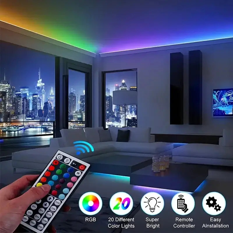1-40m LED Strip Lights for Room Decoration, APP + 44-Key Remote Music Sync, 5V USB RGB Flexible Tape for TV Backlight from PriceLows™