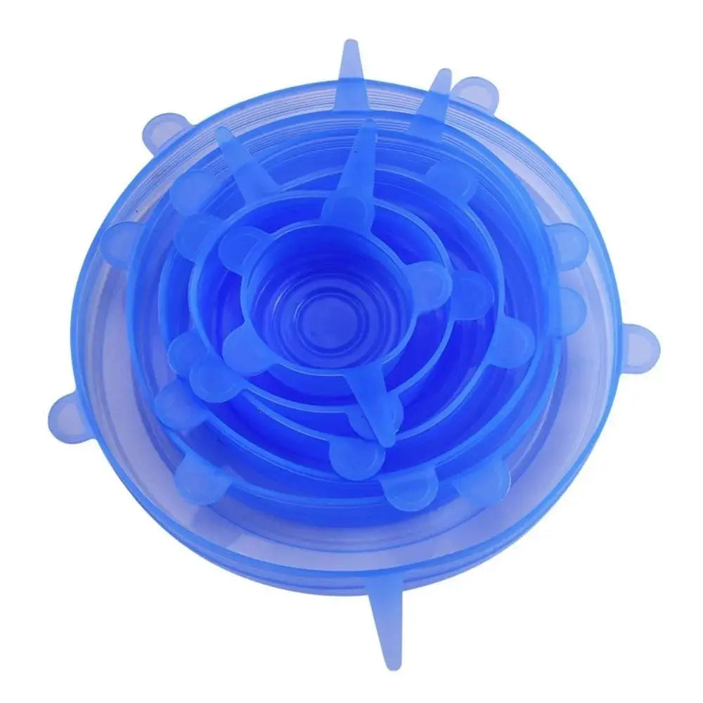 Square Silicone Lids | 6 Piece Set | Elastic Stretch | Multi Bowl Sizes