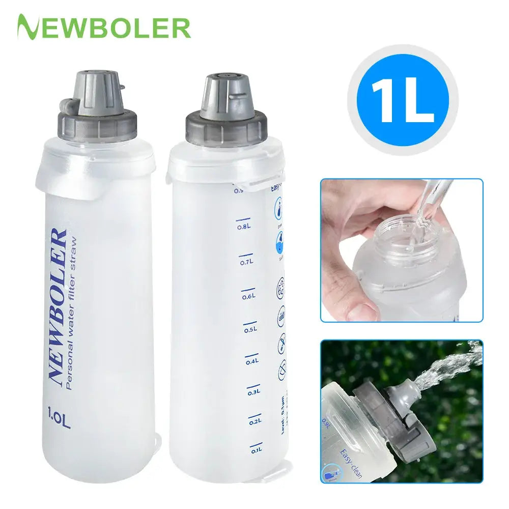 1L Folding Water Bottle TPU BPA-Free Collapsible Soft Flask Outdoor Sport Hiking Camping Running Portable Soft Water Bottle from PriceLows™