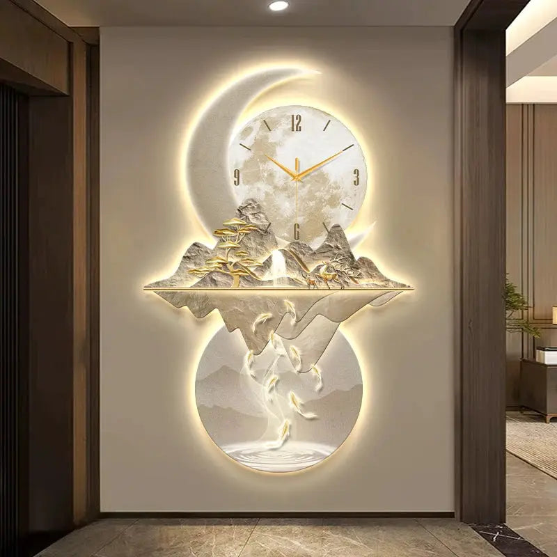 Aesthetic Minimalist Living Room LED Wall Clock Luxury Restaurant Digital Clock Corridor Wall Lamp Mute Hang Clock Home Decor from PriceLows™