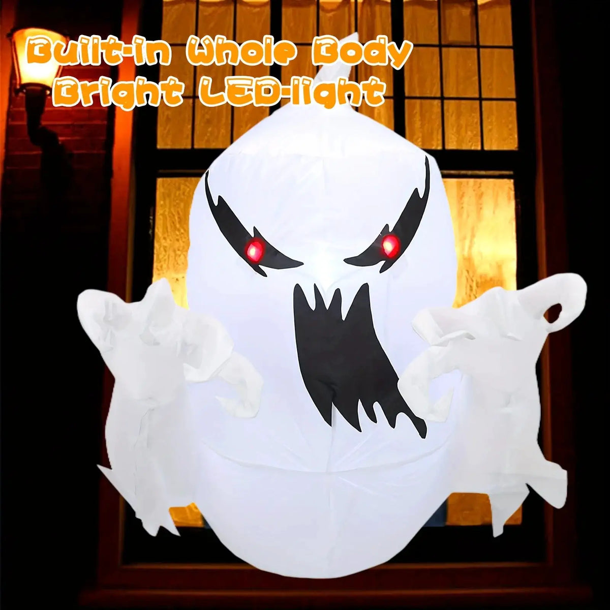 Inflatable Ghost Decoration | 3.3 Ft Outdoor | Built In Led | Halloween Prop