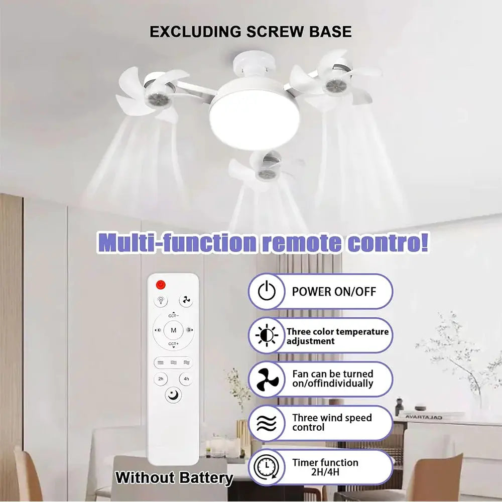 Ceiling Fan Light | Remote Control | Dimmable LED | 3 Speed