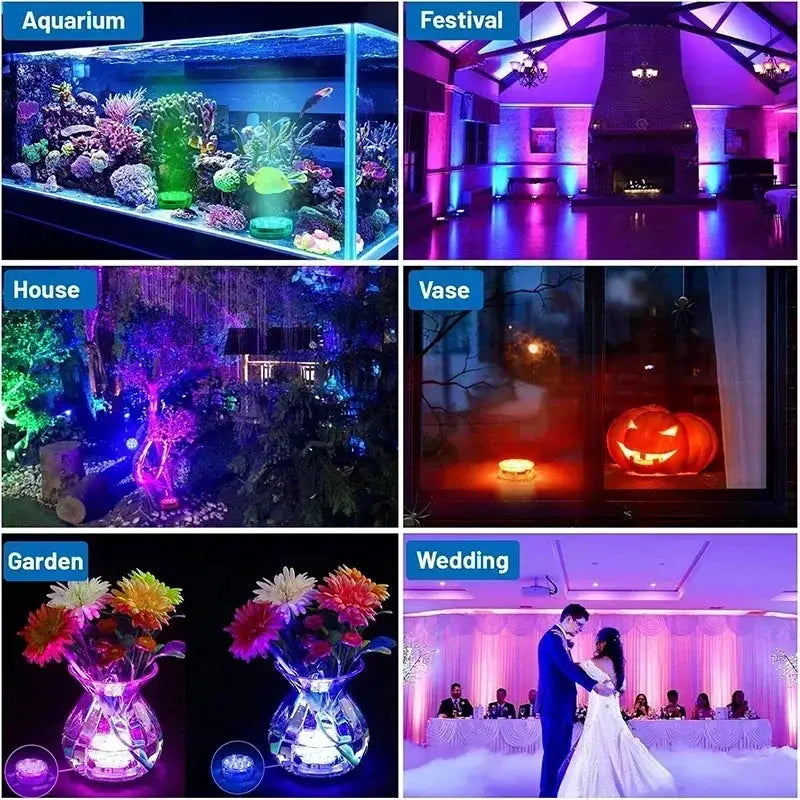 Submersible Pool Light With Remote IP68 Waterproof 16 Color Changing LED Battery Operated Lamp Underwater for Pond Hot Tub Vase from PriceLows™