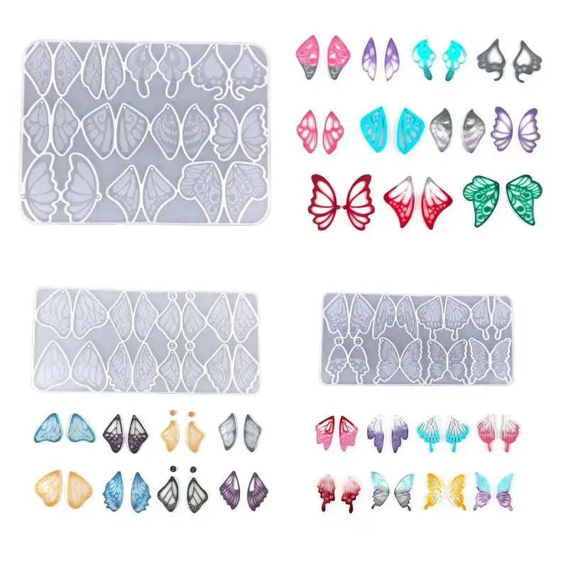 Silicone Resin Mold | Butterfly Wing Design | 3 Sizes | Earring Casting Tool