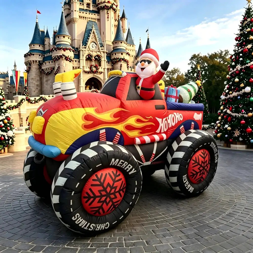 Christmas Inflatable | 8 Ft Monster Truck | Led Lights | Outdoor Yard Decor