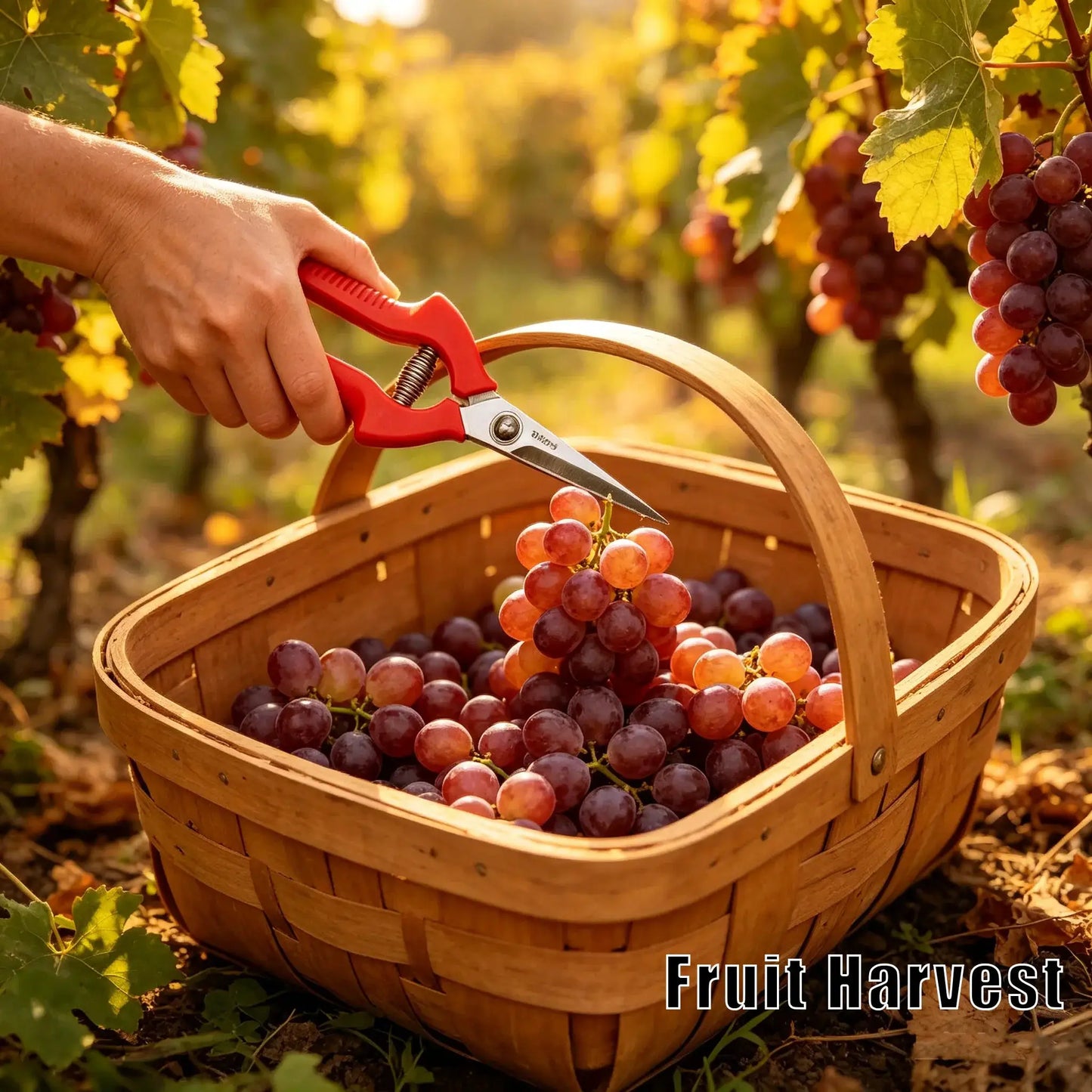 Stainless Steel Pruning Shears | Locking Blade | Grape Fruit Gardening