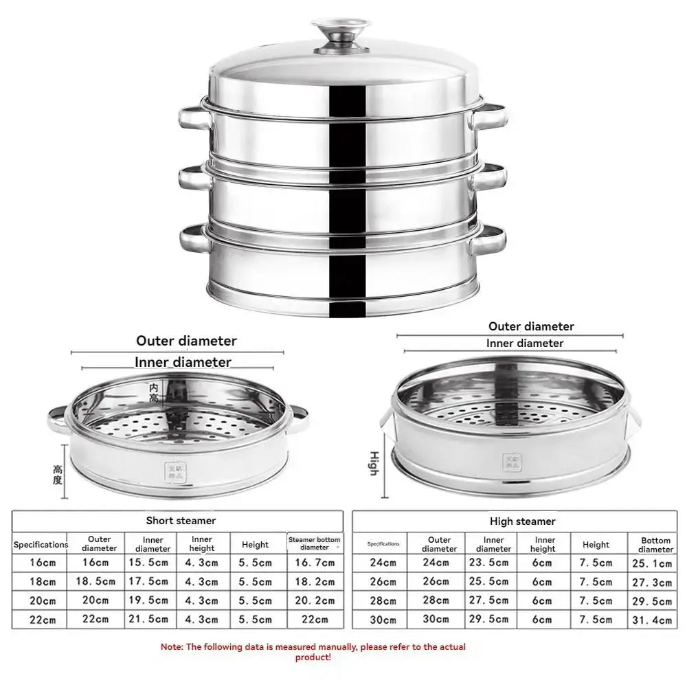 Stainless Steel Steamer Rack | Stackable | 16/18/20/22 cm | 5.5 or 6.5 cm