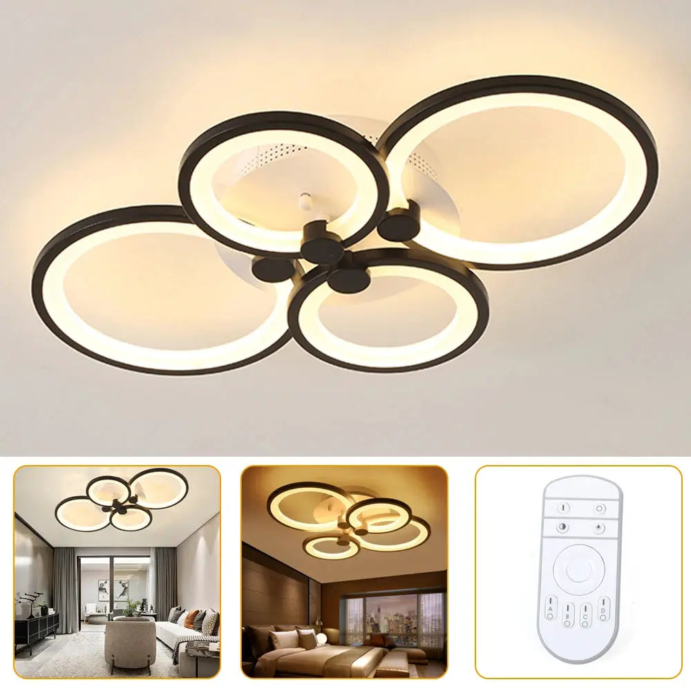 4/6/8 Heads Acrylic Modern LED Ceiling Light Flush Mount Stepless Dimming Lamp Chandelier Living Room Bedroom Indoor Lighting from PriceLows™