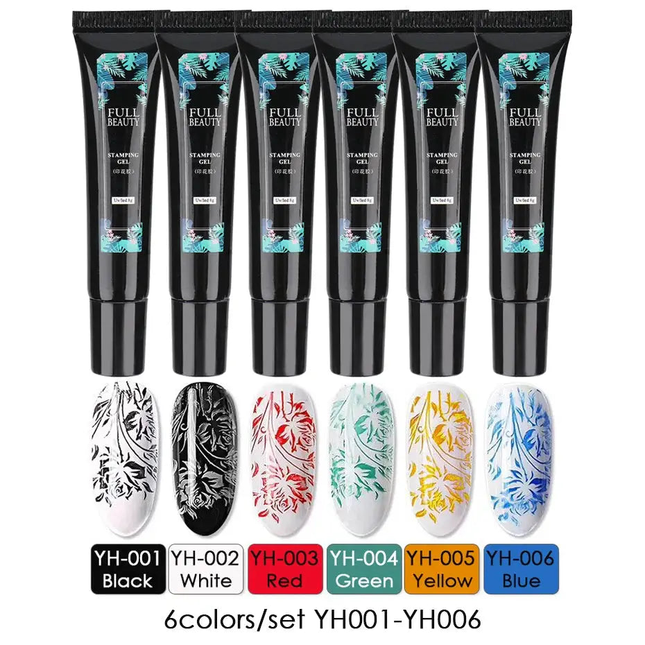 5/6pcs Fluorescent Stamping Plates Gel Nail Polish Manicure Set Hybrid Lacquer Gel For Nails Art Template Printing Accessories from PriceLows™
