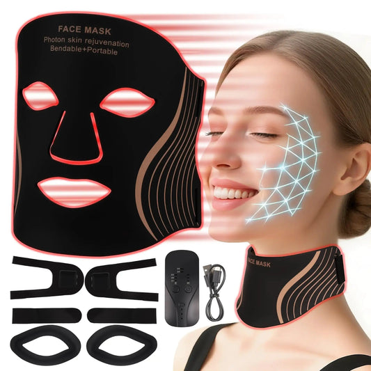 Red Light Therapy 7 Colors Silicone Facial LED Mask for Skin Rejuvenation Anti Acne Wrinkle Removal Beauty Mask Skin Brightenin from PriceLows™