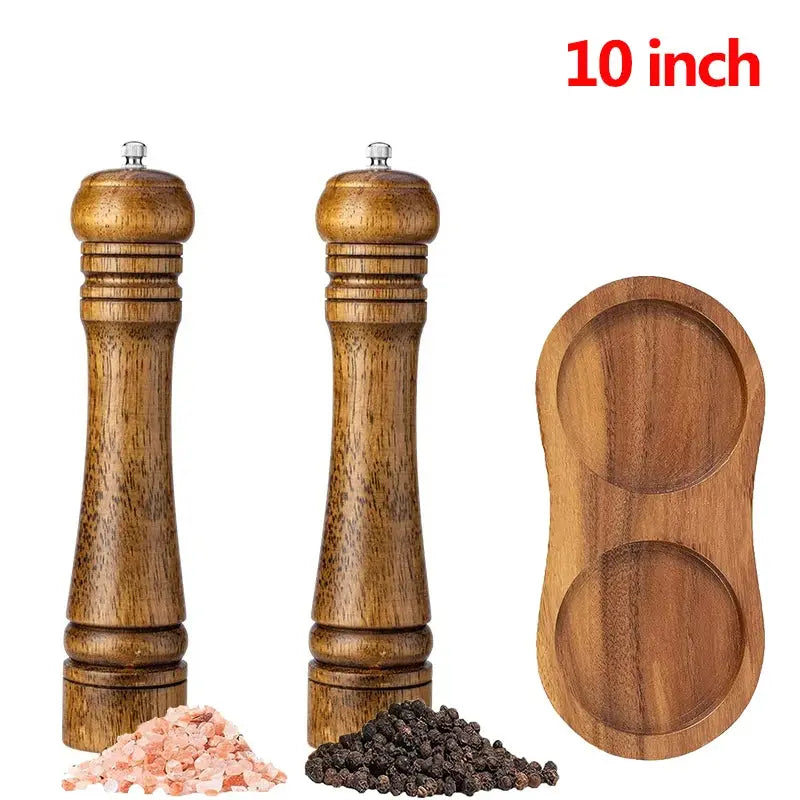 Wooden Salt And Pepper Grinder Set | Oak Wood | Adjustable Ceramic Grinder | JT551