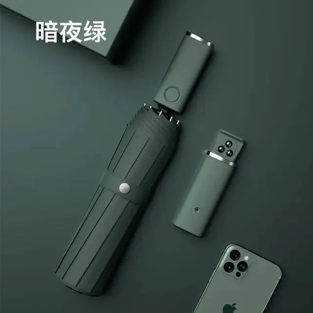 Automatic Folding Umbrella | LED Light | Windproof Design | Large Canopy