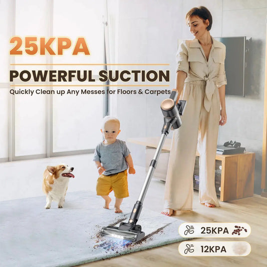 Stick Vacuum | 25KPa Suction | Two Mode Cordless | Lightweight For Pet Hair