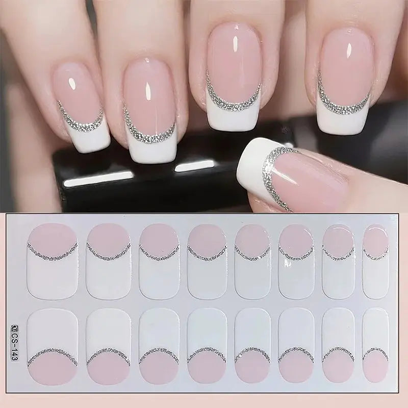 Full Cover Nail Stickers Fashion Nail Polish Nail Decoration Sparkling Glitter Self Adhesive Manicure Designer Nail Art Sticker from PriceLows™