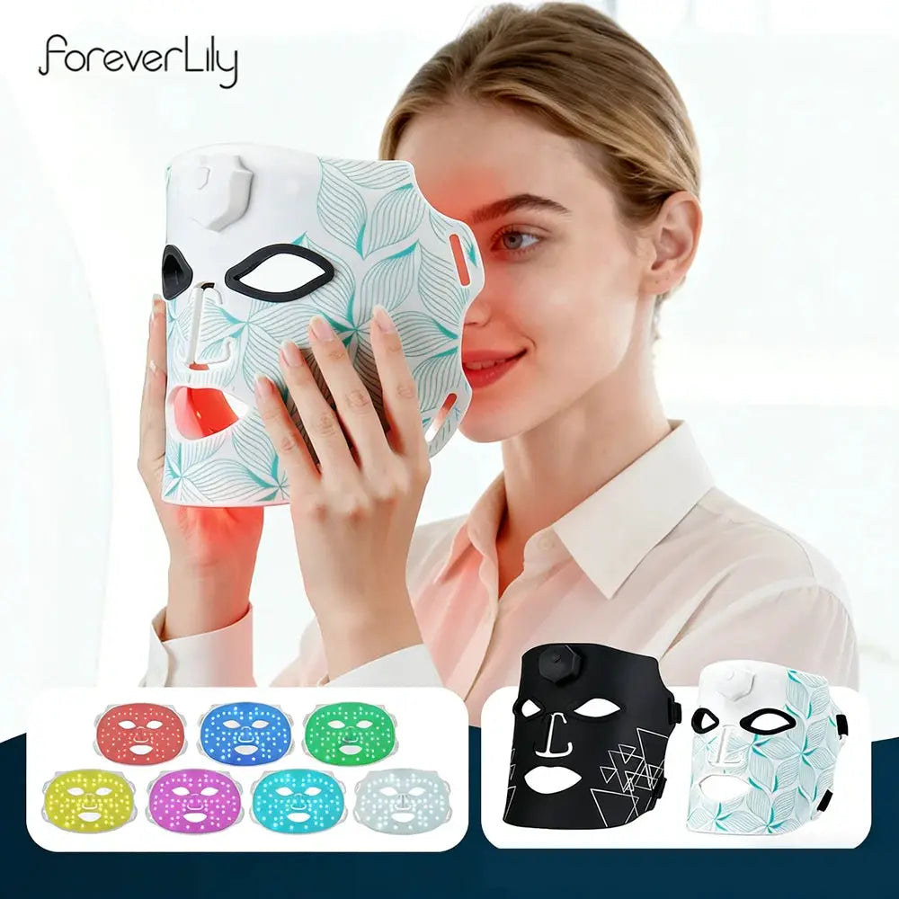 7 Colors LED Face Silicone Mask Flexible Facial Beauty LED Mask Photon Light Rejuvenation Anti-Wrinkle Skin Care Wireless Use from PriceLows™