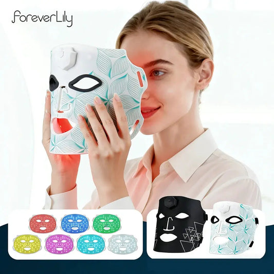 7 Colors LED Face Silicone Mask Flexible Facial Beauty LED Mask Photon Light Rejuvenation Anti-Wrinkle Skin Care Wireless Use from PriceLows™