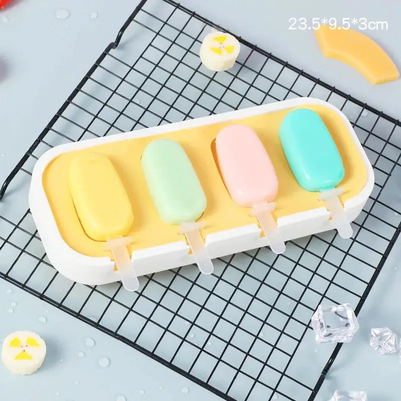 Cartoon Animals Silicone Ice Cream Mold Easy Popsicle Molds with Lid and sticks DIY Homemade Ice Lolly Ice Cream Bar Pop Molds from PriceLows™