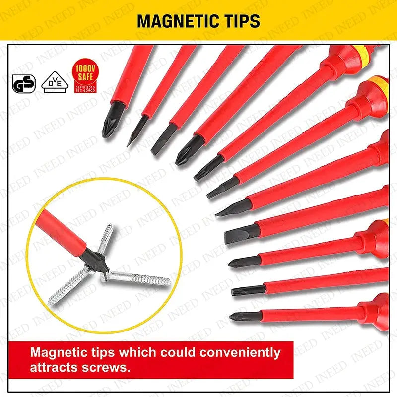13-in-1 Electrician Repair Tools Kit Changeable Insulated Screwdrivers Set Magnetic Slotted Bits Repair Tool Electrician Tool from PriceLows™