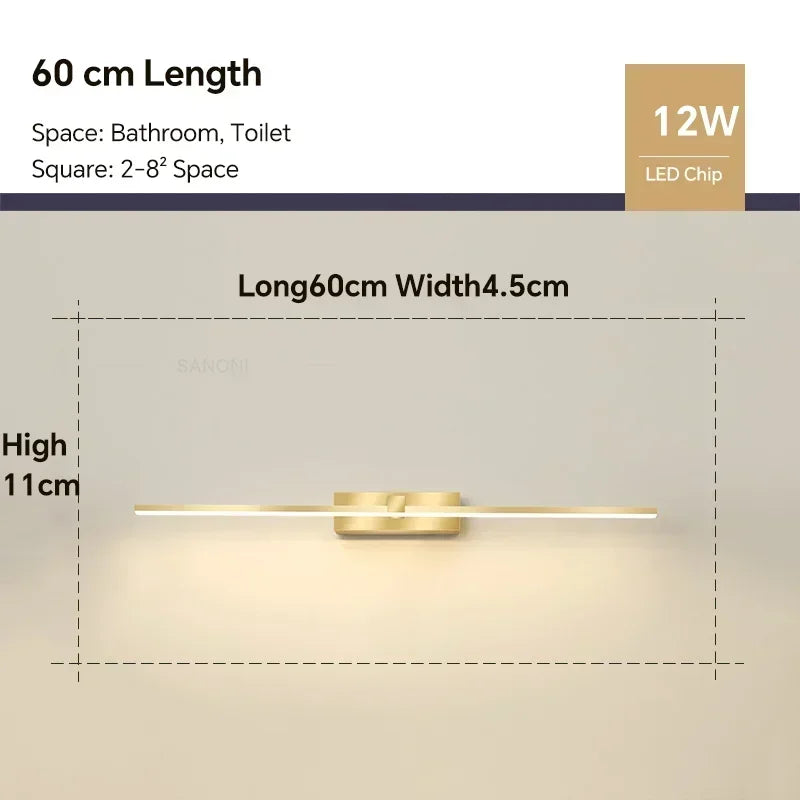 LED Wall Light | Three Color Temperatures | Aluminum Body | Black Ivory