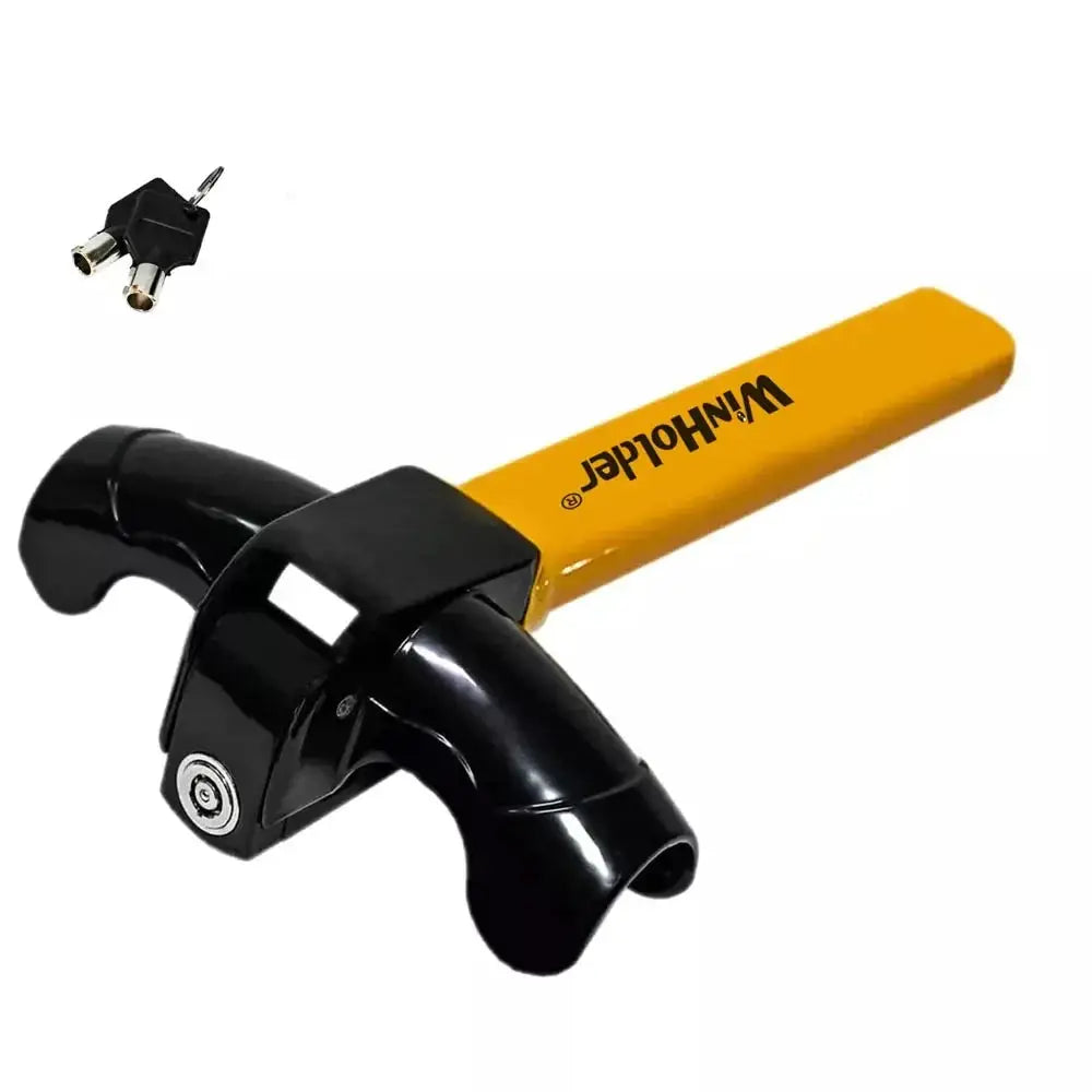 Universal Stainless Steel T-Bar Steering Lock - High Security Anti-Theft Device with Anti-Pry & DualGuard Keys for Car,SUV,Truck from PriceLows™