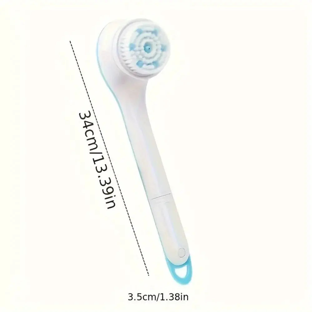Electric Bath Brush | Long Handle | 3 Replaceable Heads | Shower Back Scrub Set