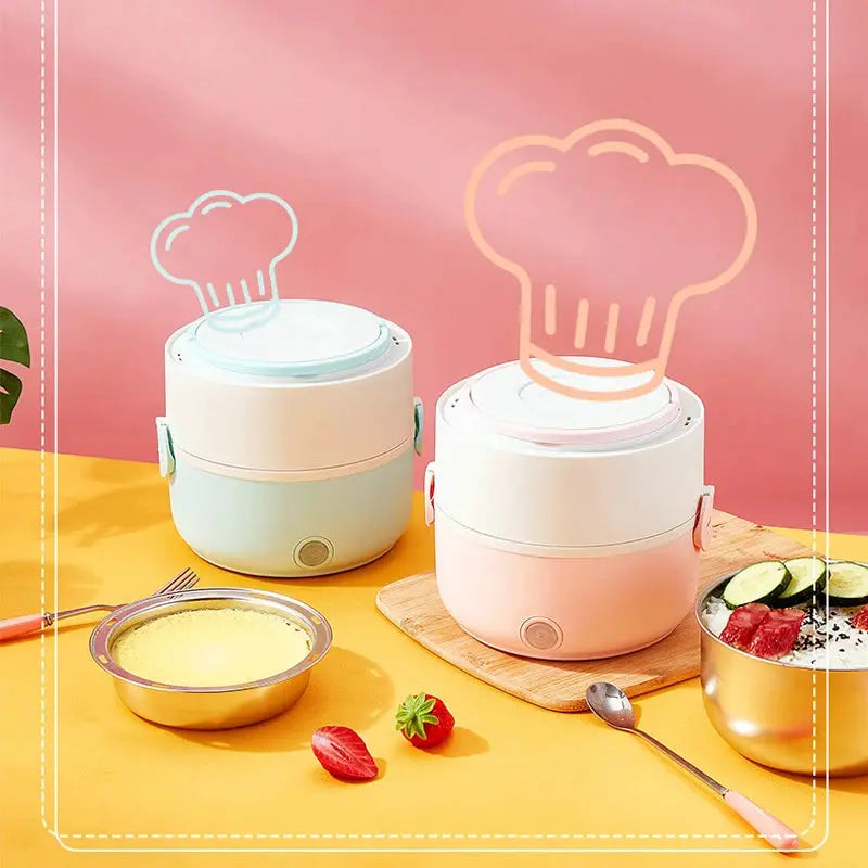 2024 Upgraded Fast Heating Electric Lunch Box Small Multi-functional Insulated Rice Cooker Steamer Portable Electric Lunch Box from PriceLows™