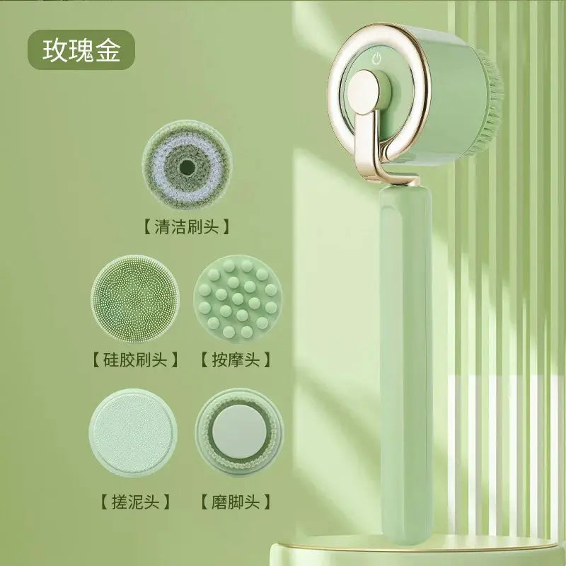 Electric Bath Brush | Silicone Bristles | Rechargeable | 5 In 1