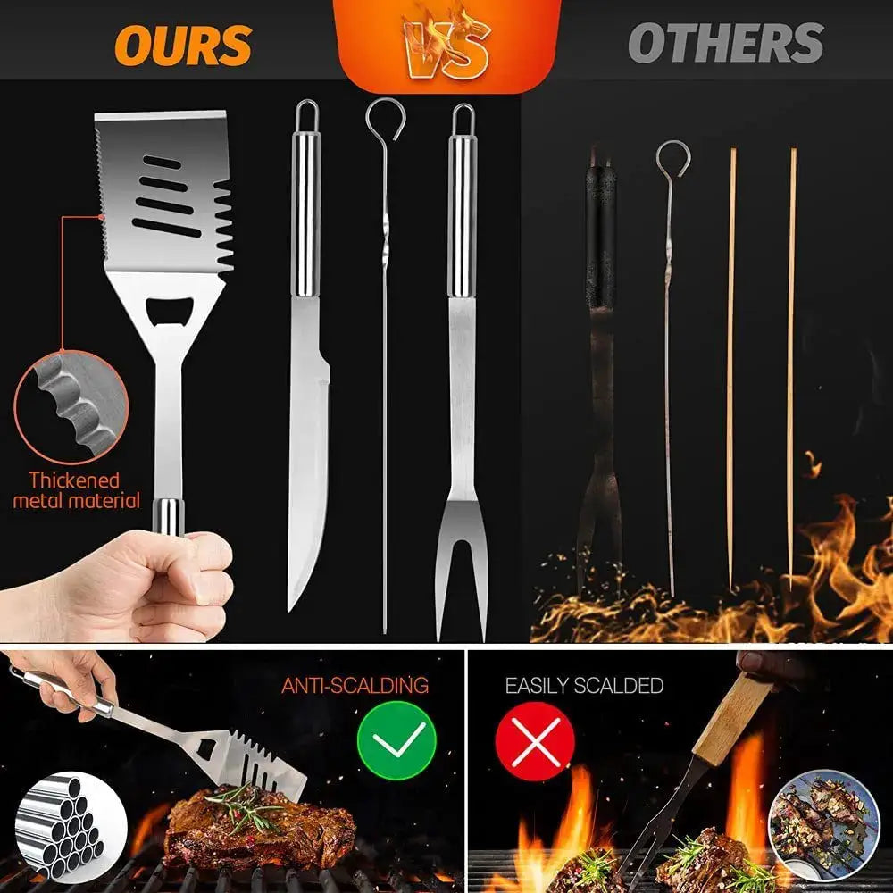 BBQ Tool Set | 39-Piece Stainless Steel | Apron And Case Included | Outdoor Use