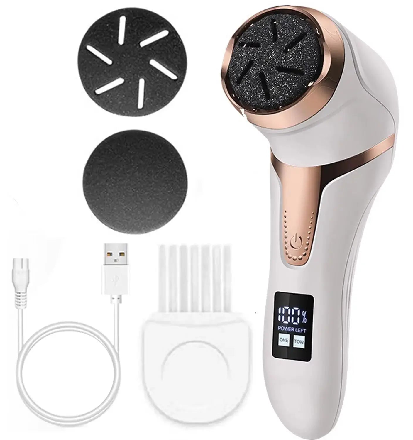 Rechargeable Electric Foot Rasp Electric Pedicure Foot Sander IPX7 Waterproof 3 Grinding Heads to Eliminate Feet Dead Skin from PriceLows™